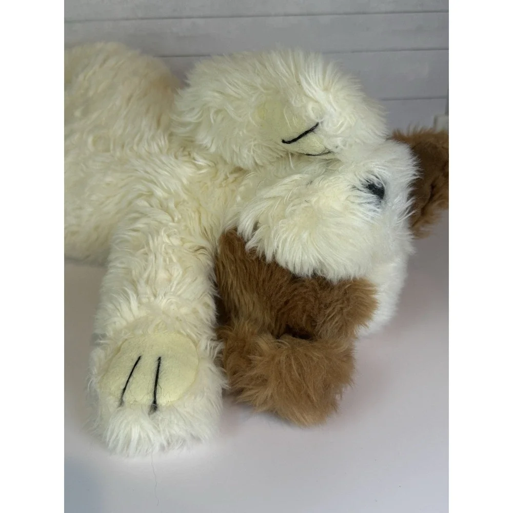 Vintage 1995 Ty Floppy Plush Dog Brown Cream Large Stuffed Animal Puppy
